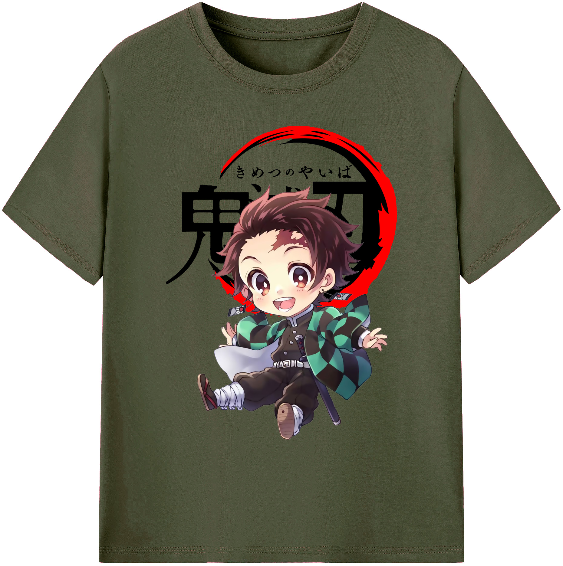 （画像用） 鬼滅の刃 竈門 炭治郎／かまど たんじろう Kamado Tanjirou 綿100％ メンズ半袖Tシャツ｜肌触りやわらか＆通気性